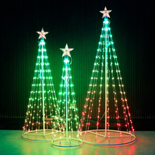 跨境新款RGB幻彩圣诞树灯仿真松针树蓝牙APP遥控节日装饰发光树灯