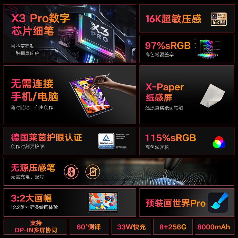 Xppen 페인팅 태블릿 매직 드로잉 패드 디지털 스크린 올인원 LCD 디지털 태블릿 핸드 페인팅 스크린