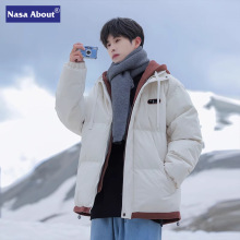 NASA棉服男士秋冬季2024新款潮牌加厚工装棉衣男生假俩件棉袄外套