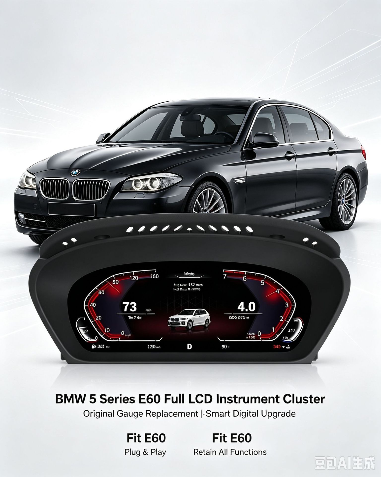 Suitable for Bmw E60/E70/E71, Old Bmw 5 Series, X5, X6, Modified and Upgraded Full Lcd Instrument Panel Virtual Cockpit