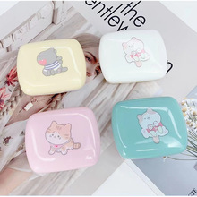 凯达可爱卡通便携式美瞳盒隐形眼镜盒伴侣盒双联盒批发2113