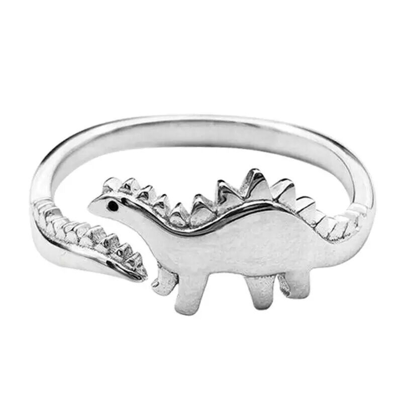 Dinosaur Pattern Unisex Gender Retro Dinosaur Alloy Plating Metal Unisex Open Ring
