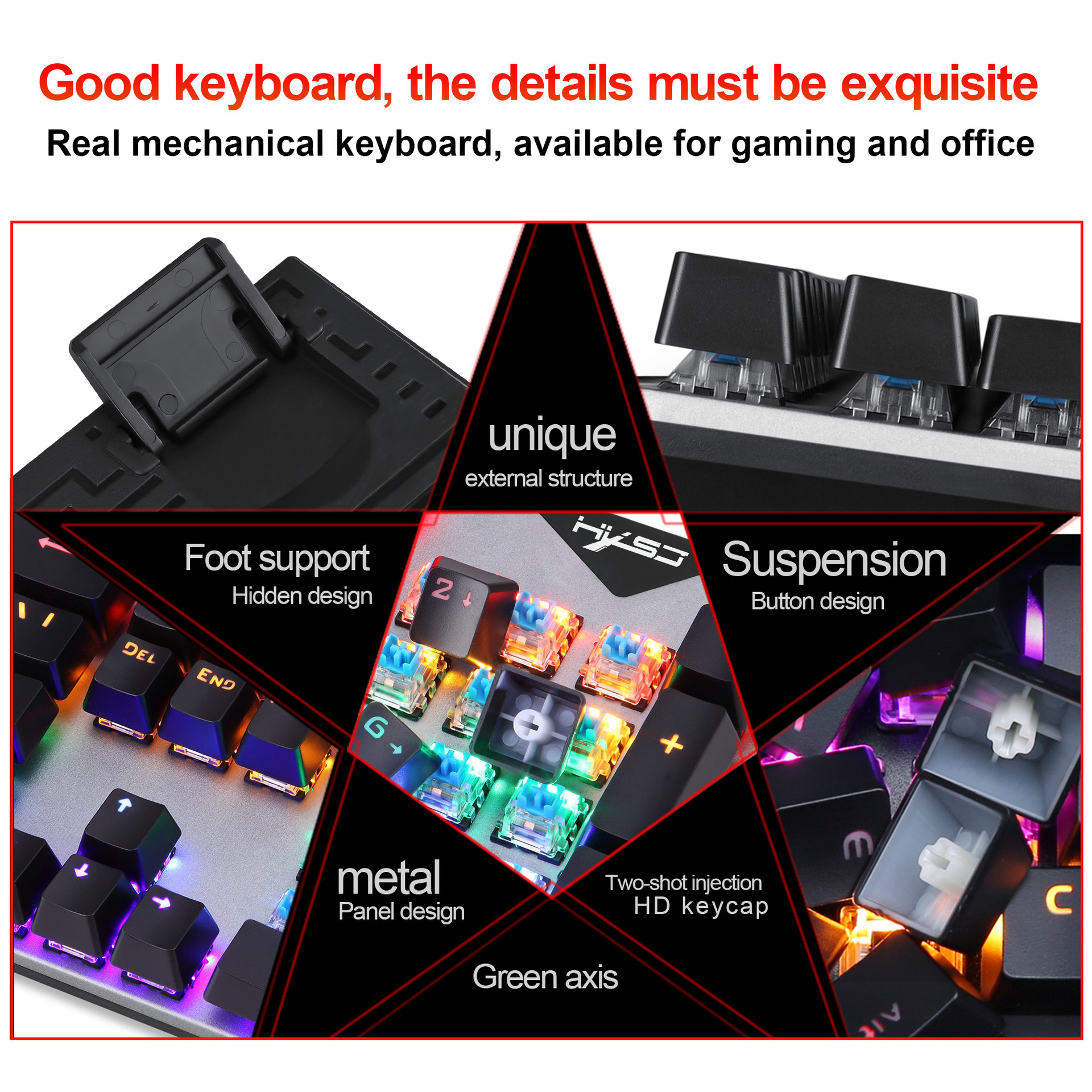 New 104 RGB illuminated mechanical keyboard colorful set seven key gaming mouse logo 5500dpi_voghion.com