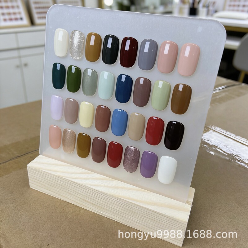 Temu Hot-Selling Square Acrylic Desktop Decoration with Base for Nail Artist Salon Decoration