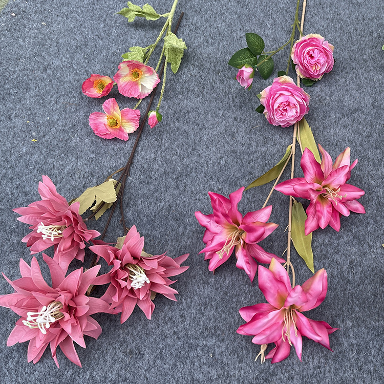 Rose red simulation flower 2022 autumn new wedding Net red flower flower arrangement collection wholesale Rose red simulation flower 2022 autumn new wedding Net red flower flower arrangement collection wholesale