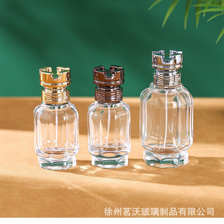 锌合金盖香水分装瓶卡口透明玻璃瓶按压喷雾瓶化妆品香水瓶子裸瓶
