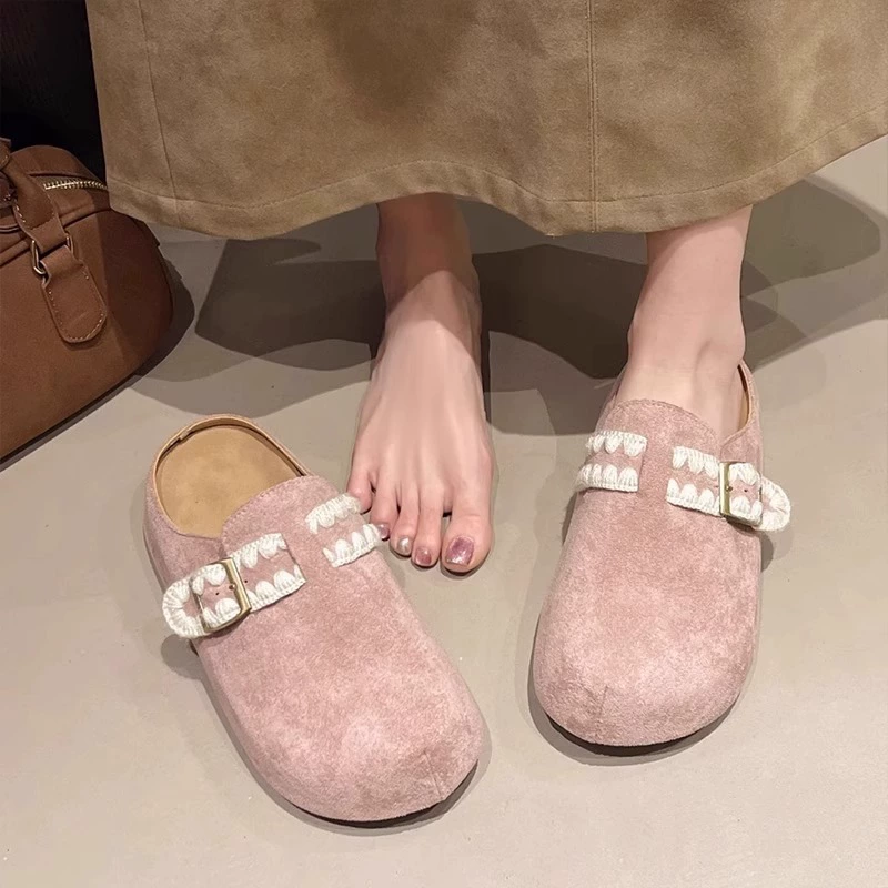 Повседневные туфли Birkenstock на толстой подошве, полусапожки с защитным носком, новые весенне-летние сабо Birkenstock 2025 года, женская обувь