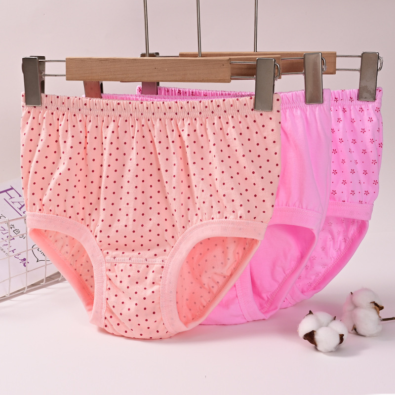 Middle-aged and Elderly Underwear Women's Pure Cotton Old Man Large Size Plus Size Extra Large Mother Underwear Briefs High Waist Shorts