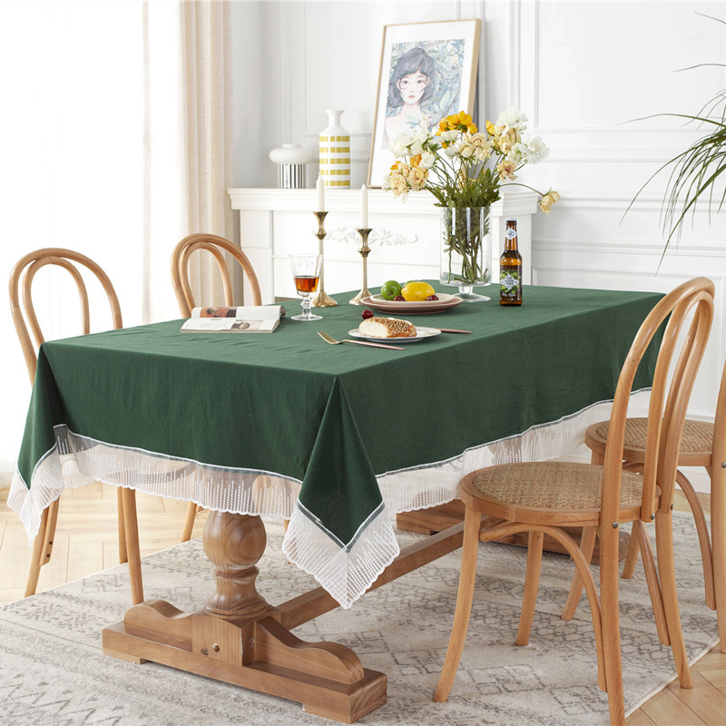 French-style Romantic Solid Color Pure Washed Cotton Meteor Shower Lace Tablecloth Coffee Table And Dining Table,_voghion.com