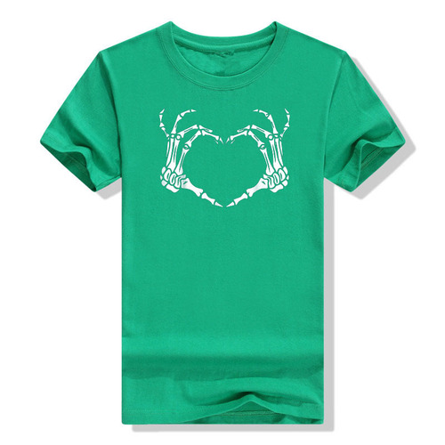 Cute Skeleton Hand Heart Sign Bones Costume Funny Black and White