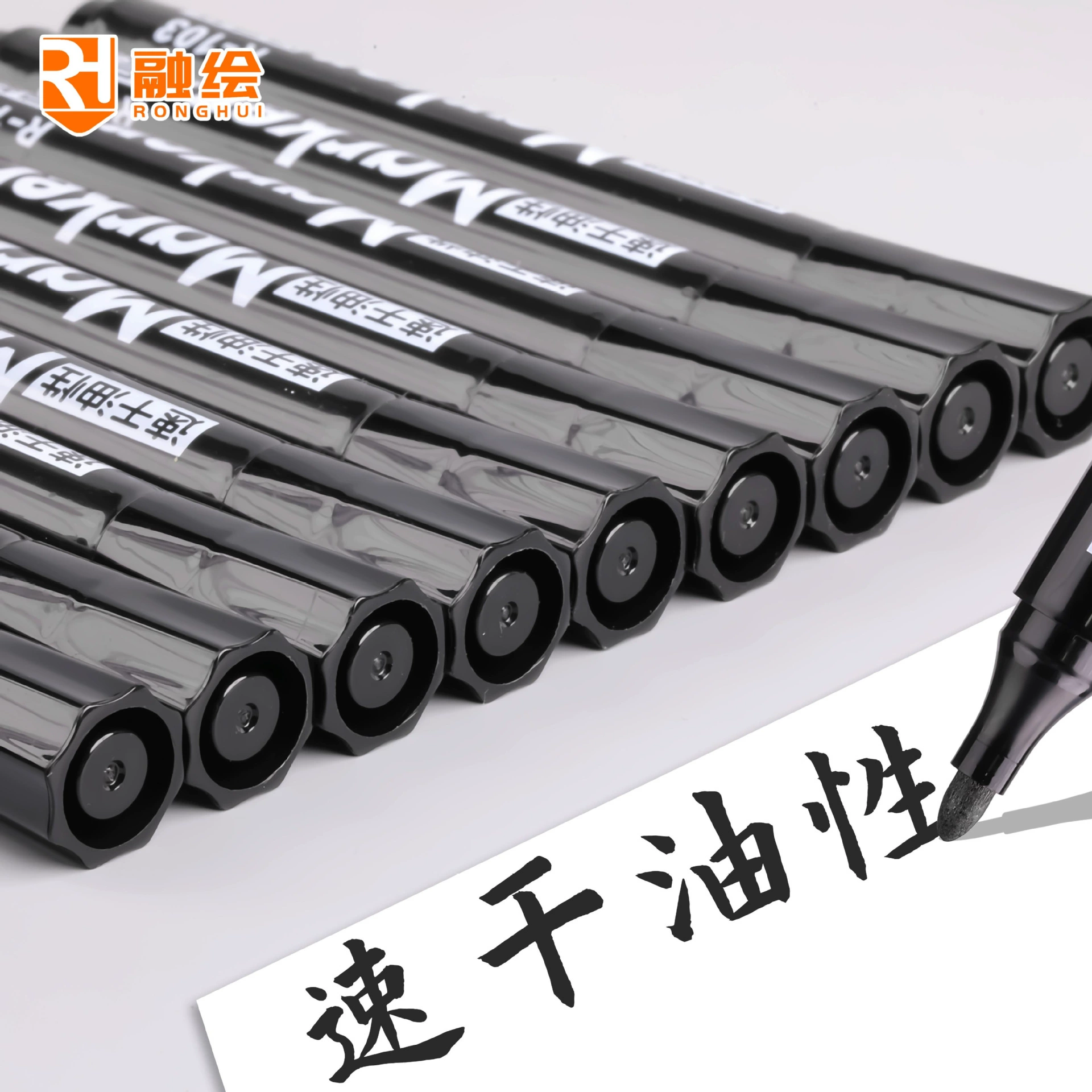 Black capacious quick dry waterproof ink, marker, wholesale