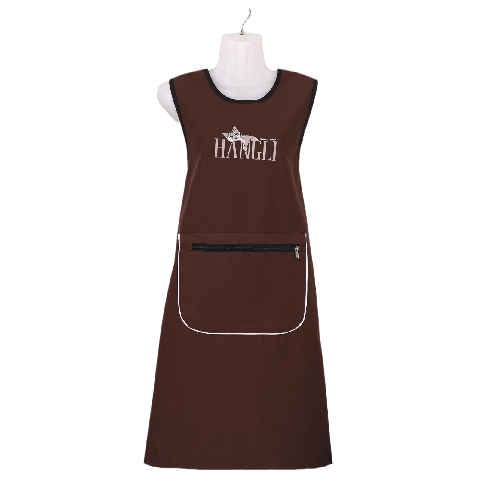 Alergar la media manga tipo delantal correa a prueba de agua a prueba de aceite cremallera cintura especial para hombres y mujeres cocina