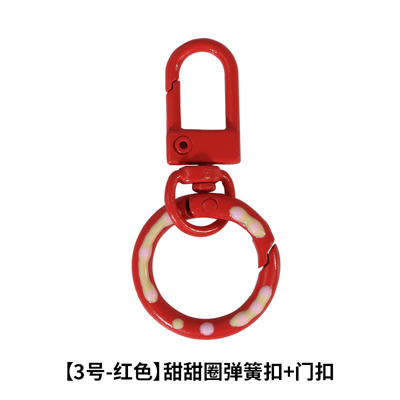 糖果色门扣钥匙扣彩色手绘甜甜圈挂钩弹簧圈diy饰品配件龙虾扣|undefined