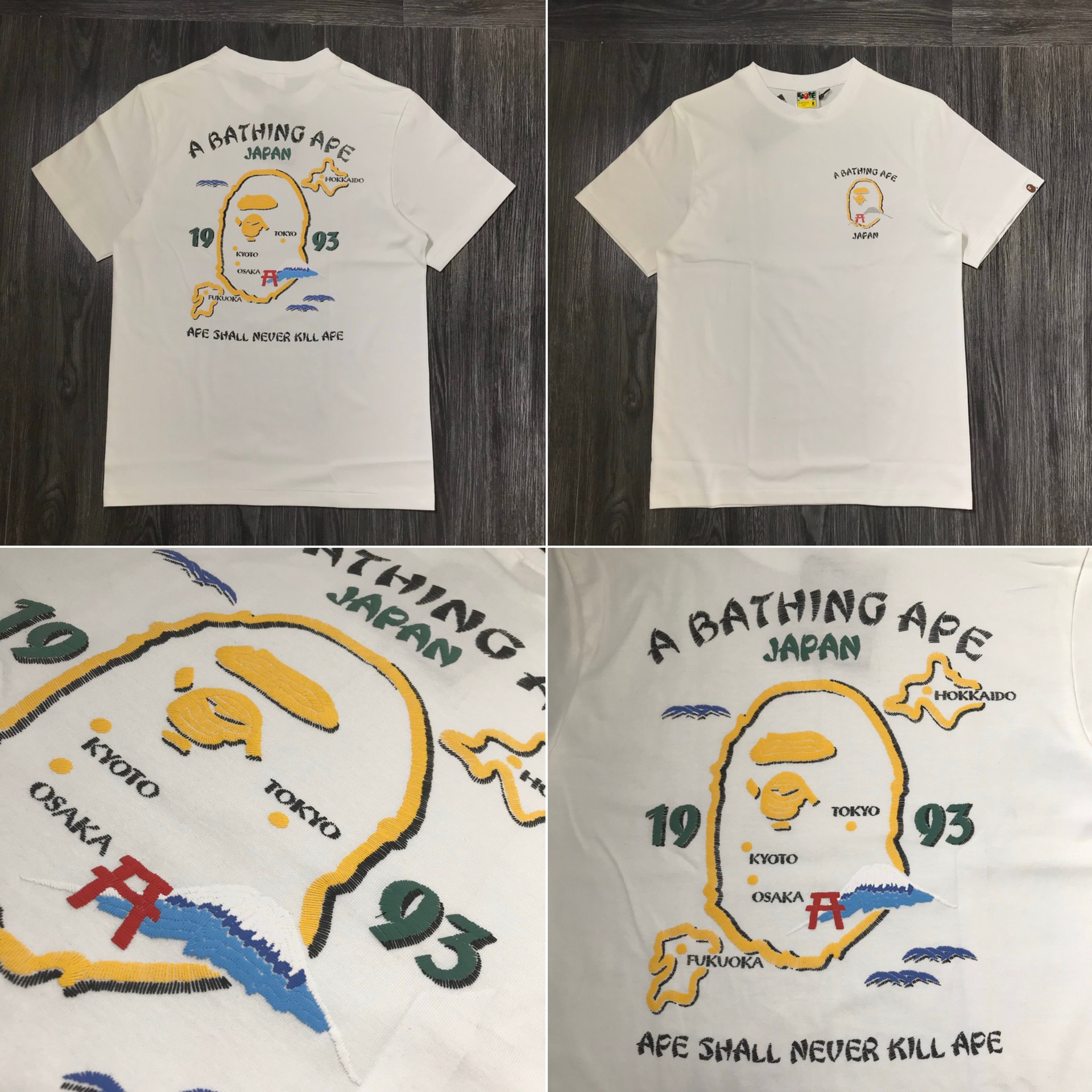 BAPE Japan Map Ape Head T-shirt White