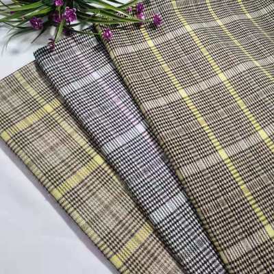 绍兴厂家现货新款千鸟格子大衣呢  西装时装箱包粗纺千鸟格毛呢布|ru