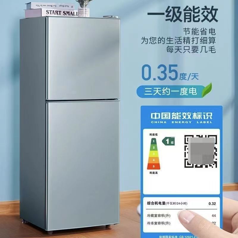 Electrical Household Large-Capacity Refrigerator Small Rental House Refrigeration and Freezing Energy-Saving Energy-Saving Double-Door Refrigerator Manufacturer