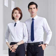 10XL胖MM推荐款衬衫厂家衬衣男女职业装白色长袖衬衫款4S店工作服