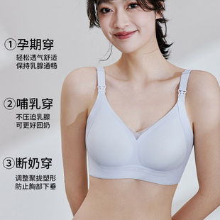 Pregnancy and Postpartum Breastfeeding Bra for Pregnant Women, Seamless Nursing Bra with Double Lift and Gather Design, Front Clasp Nursing Bra