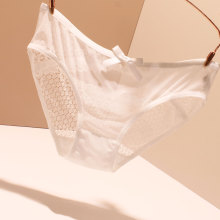 外贸蕾丝内裤女性感蕾丝透明2025新款蝴蝶结火辣纯棉裆超薄三角裤