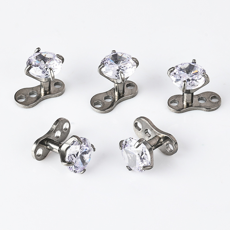 Labret piercing jewelry detail image