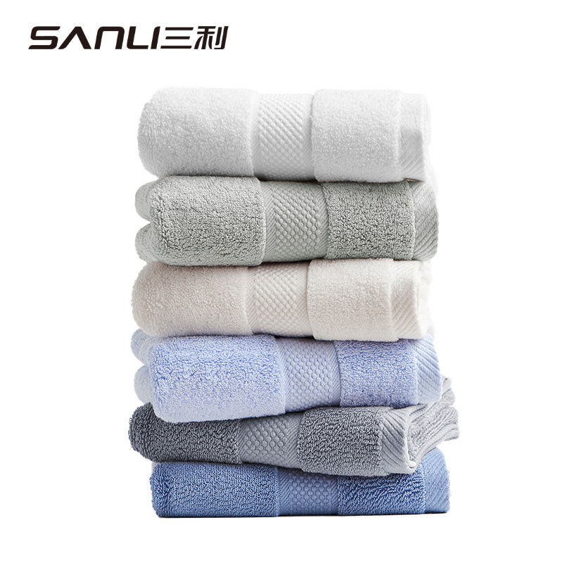 Sanli towel 32 strands of pure cotton towel increased 140g/130g combed plain towel adult face towel
