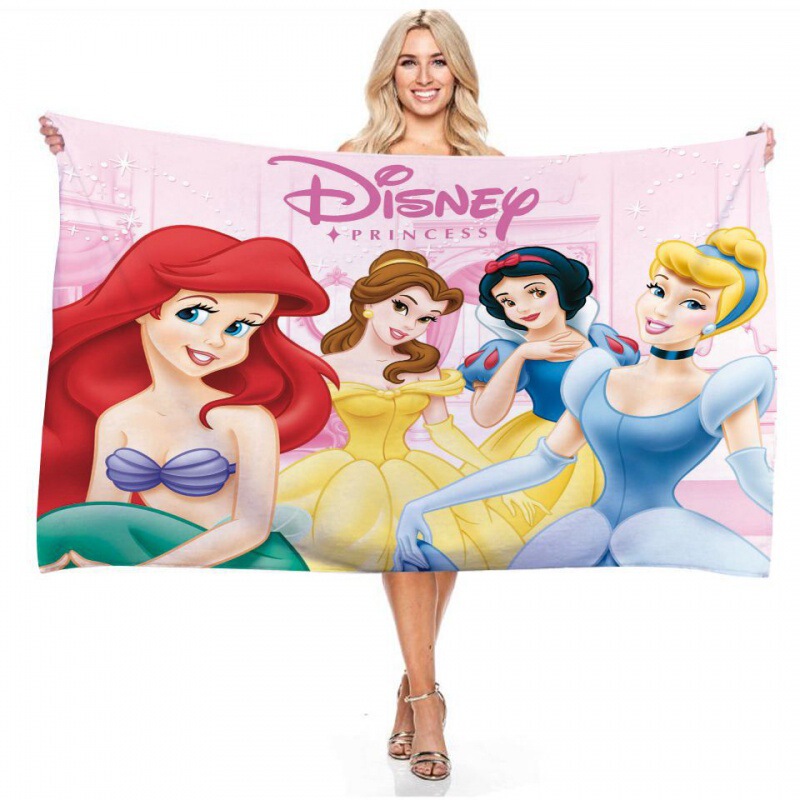 Cross-border direct supply cartoon princess Mickey Mouse Mickey series two digital printing rectangular beach towel bath towel