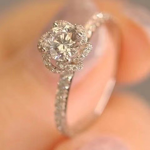 Style Simple Fleur Le Cuivre Incruster Zircon Anneaux display picture 3