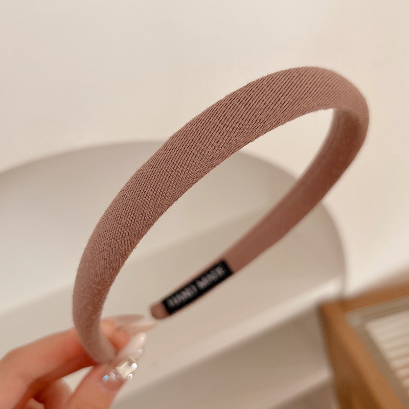 Diadema fina de color café de otoño e invierno para mujer 2025 nueva diadema de lavado de cara de cabello sensible a la presión de alta calidad, parte superior del cráneo alto, tocado de paquete de cabello antideslizante