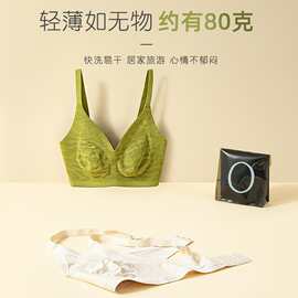 猫人款大胸显小无痕女士内衣无钢圈美背收副乳兔耳朵杯文胸棉
