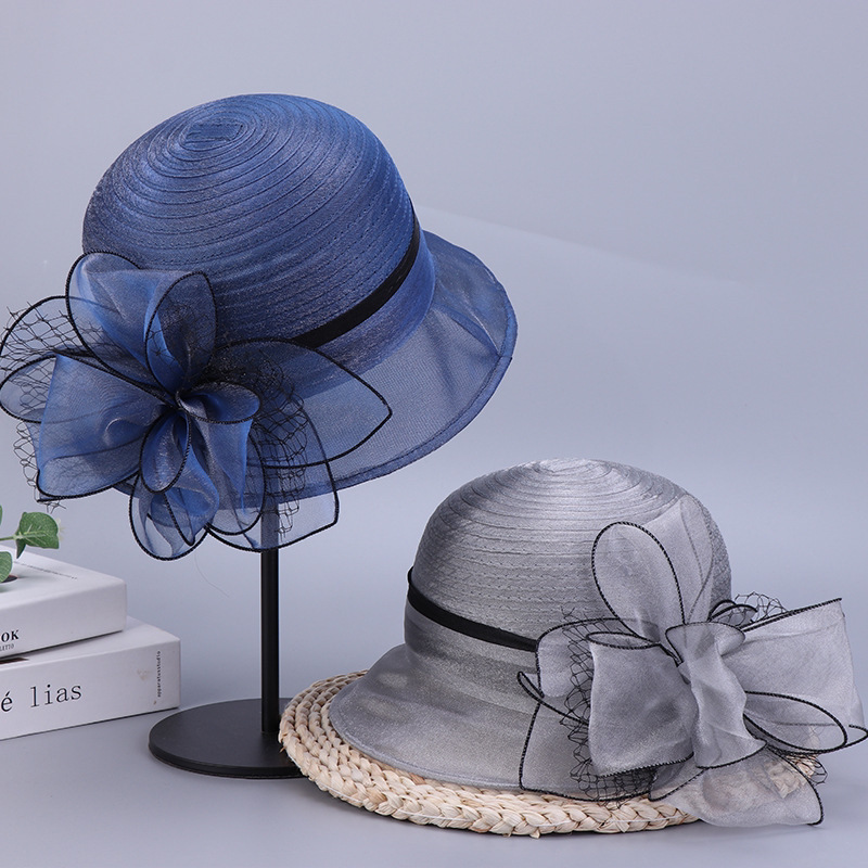 Hats for Women, Sun Hats for Middle-Aged and Elderly People, Sun Protection Hats, Organza Fisherman Hats, Large Brim Sun Hats