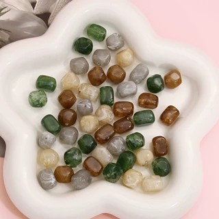亚克力仿石琥珀晕染长方形珠子直孔散珠手工DIY手链项链饰品配件