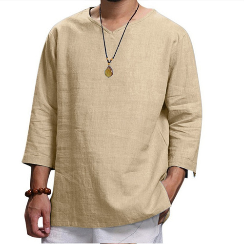 Men's Loose Fit Cotton Crew Neck T-Shirt, Cross-Border Business Casual Shirt, New Autumn Collection from Europe and America