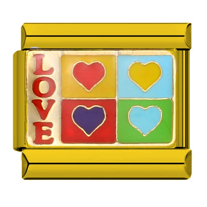 5932-Four colors LOVE gold