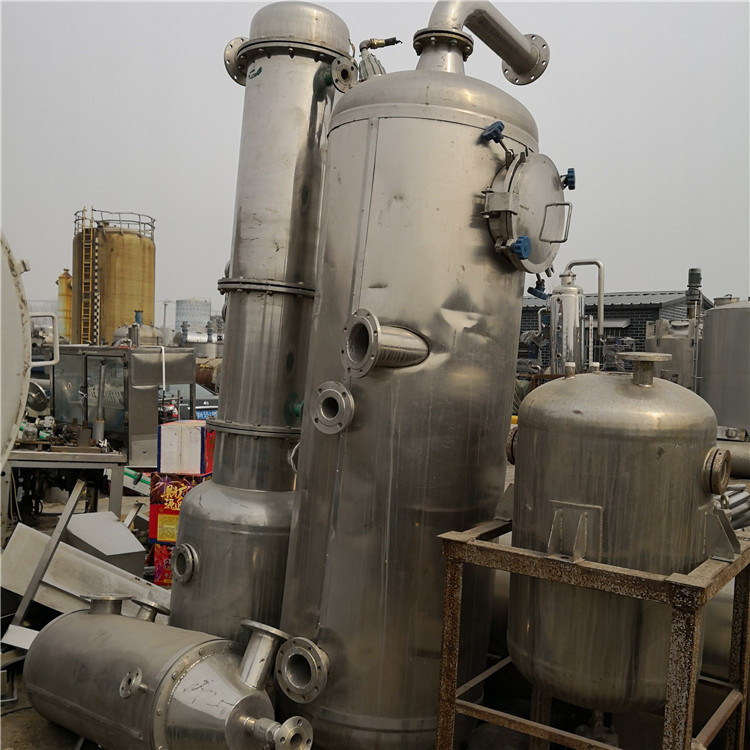 二手蒸发器三效2吨外循环浓缩蒸发器 三效双效浓缩蒸发器