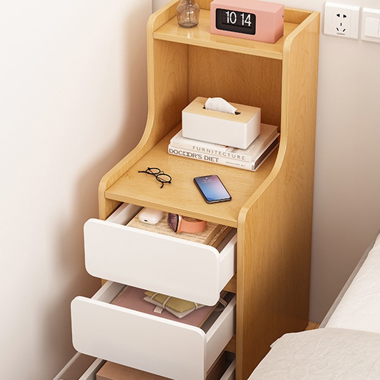 Mesita de noche simple moderno pequeño armario ultra estrecho simple mesita de noche mini armario de almacenamiento rack de almacenamiento para sala de alquiler