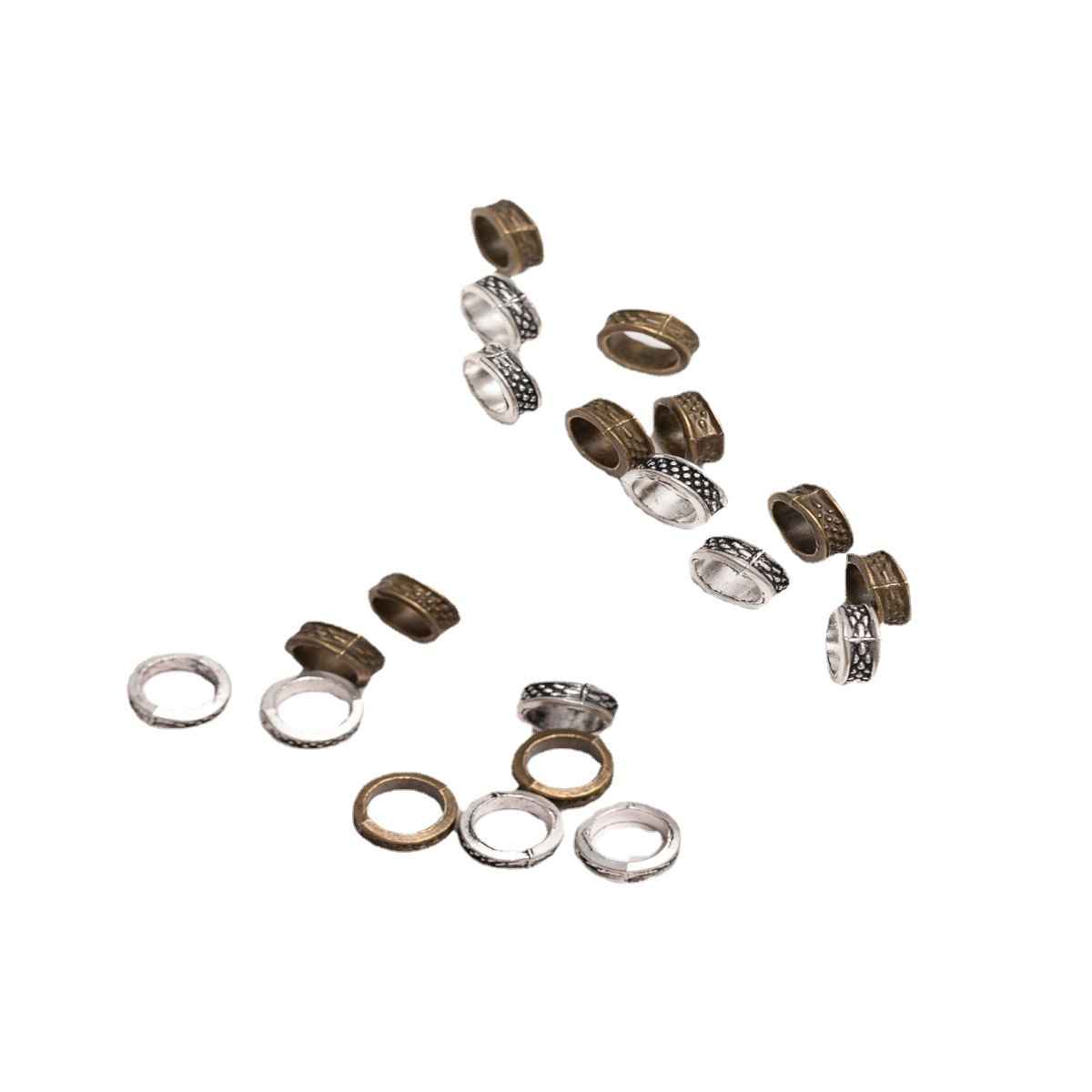 Sucio anillo de la trenza hebilla de metal hebilla de pelo anillo de accesorios para el cabello anillo de pelo tocado vintage hebilla decorativa trenzado adorno para el cabello tocado anillo de pelo