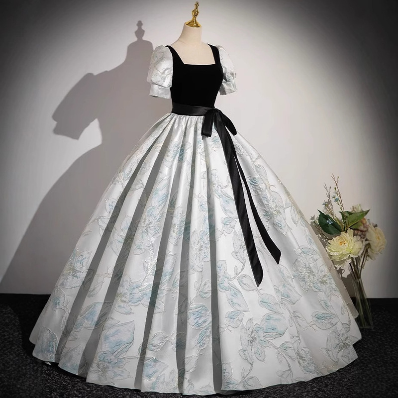 Evening Dress, Feminine Long Tutu Skirt, Banquet Host, Student Graduation, Coming-Of-Age Ceremony, Art Exam Piano Performance Costume Evening Dress, Feminine Long Tutu Skirt, Banquet Host, Student Graduation, Coming-Of-Age Ceremony, Art Exam Piano Performance Costume