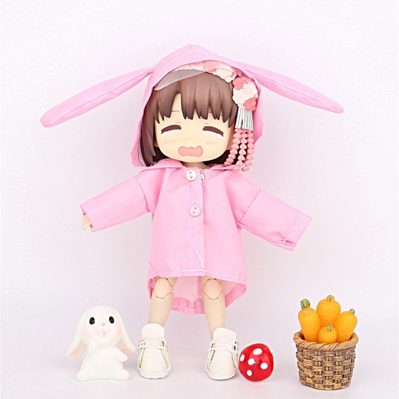 Ob11子供服雨の日を恐れていないカエル恐竜ウサギ動物レインコートbjd 12分人形服|undefined