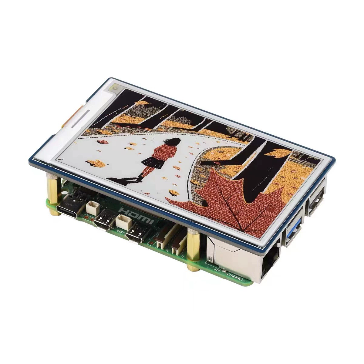 Микро-снежная Raspberry Pi 4 3.7-дюймовый e-папер красный, желтый, черный и белый четырехцветный электронный чернил экран голый экран драйвер модуль
