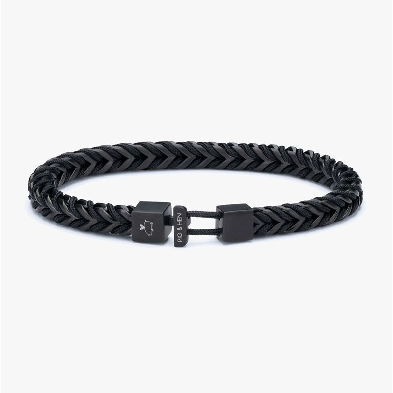 Bracelet Men's Wristband Ship Rope Trendy Brand Couple Bracelet Trendy Ins Niche Design Fox Tail Chain Black