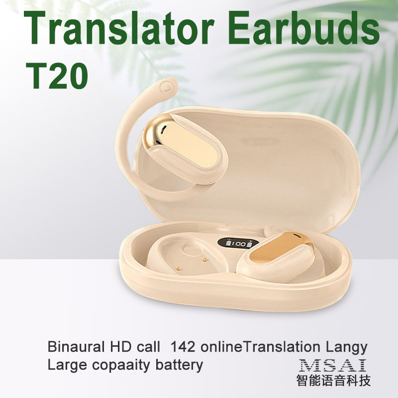 Transfronterizo explosivo T20 auriculares inalámbricos de traducción deportiva estereoscópico touch auriculares Bluetooth traductor de negocios de viajes