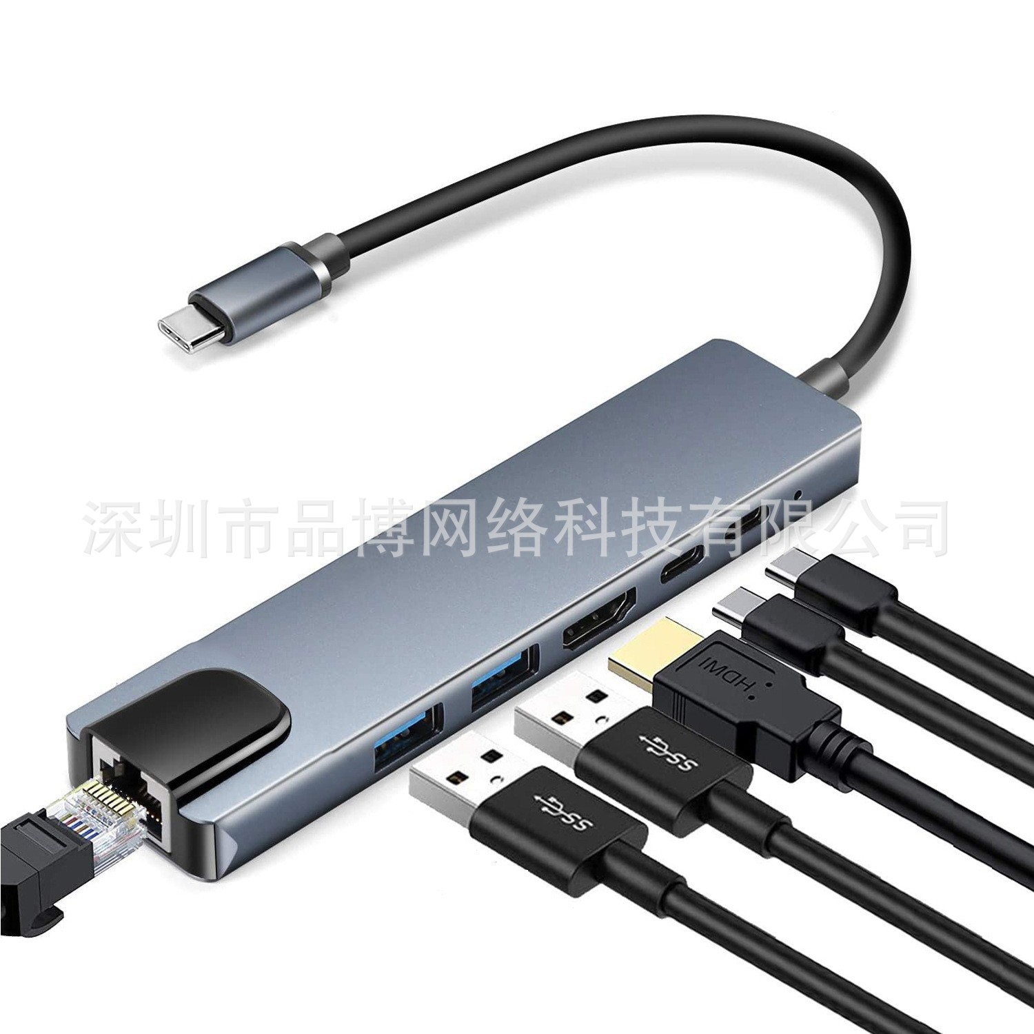 Estación de acoplamiento transfronteriza tipo c hubUSB3.0 hub HDMI proyector de pantalla 4k de alta definición PD100W