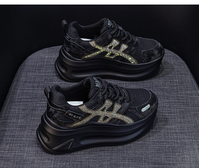 Giày sneaker nữ đế dày tăng chiều cao phong cách dad shoes mới thu 2026 — M2931 màu đen, M2931 màu nâu, M2931 màu xám chi tiết 15