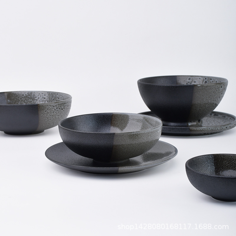 Placa de cerámica comercial japonesa Tai Chi Sushi Placa de restaurante hotel característica tazón de fideos grande placa de filete redonda cubiertos