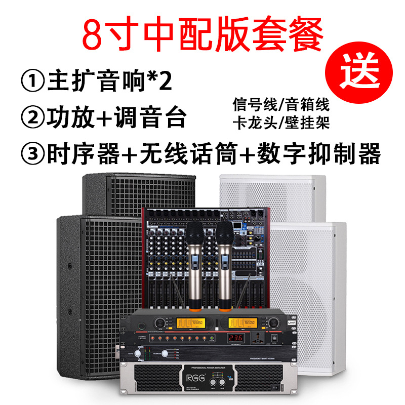 8-pulgadas 10 pulgadas sala de conferencias traje de audio sala de entrenamiento de baile equipo de Sistema de audio profesional de la escuela juego completo de altavoces