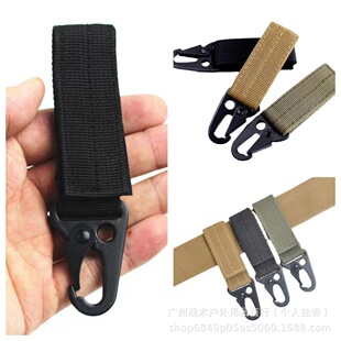 Tactical Nylon Webbing Backpack Buckle Single Point Triangle Buckle Multifunctional Carabiner Tactical Accessories Keychain
