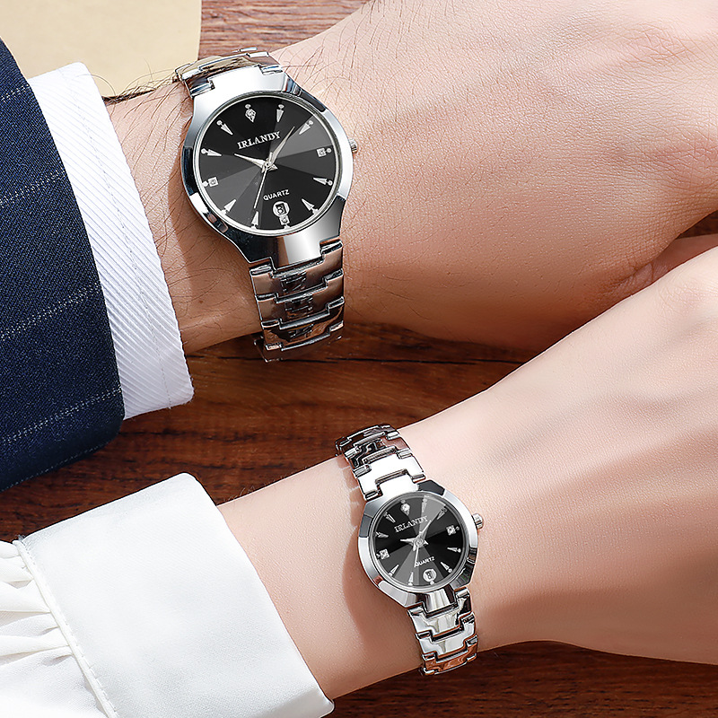 2025 Foreign Trade New Hot Style Fashion Trend Couple Steel Band Round Quartz Watch Exquisite Watch with Calendar Wholesale