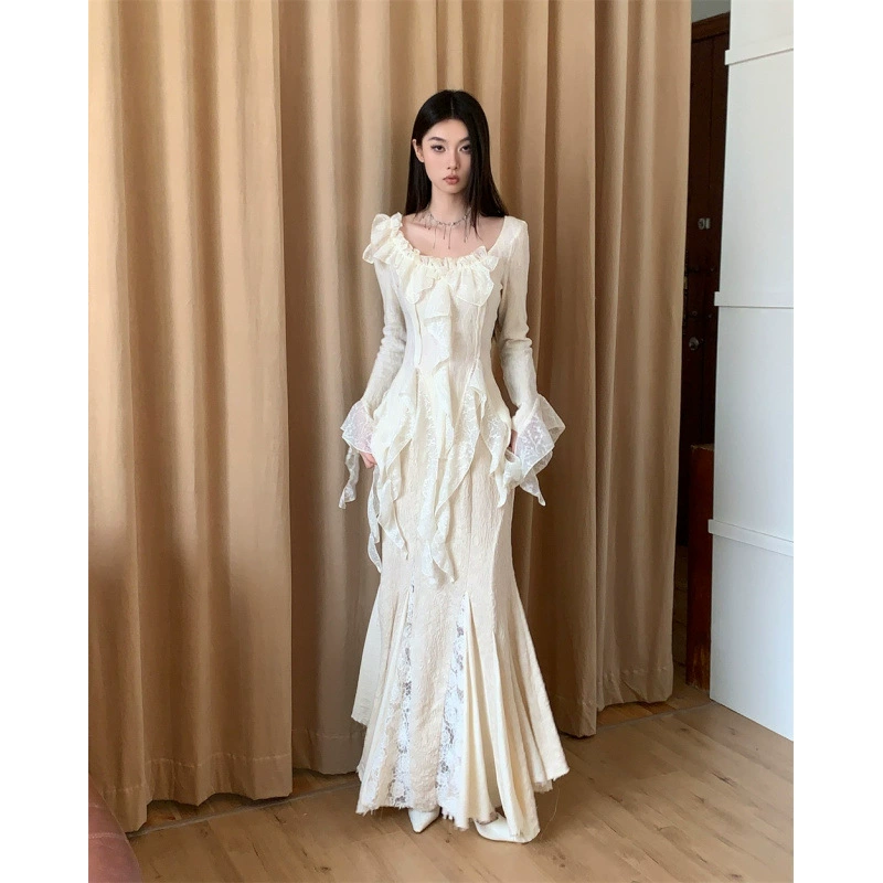 Рекордная лента топ рыбий хвост сшитая кружевная юбка осень-зима