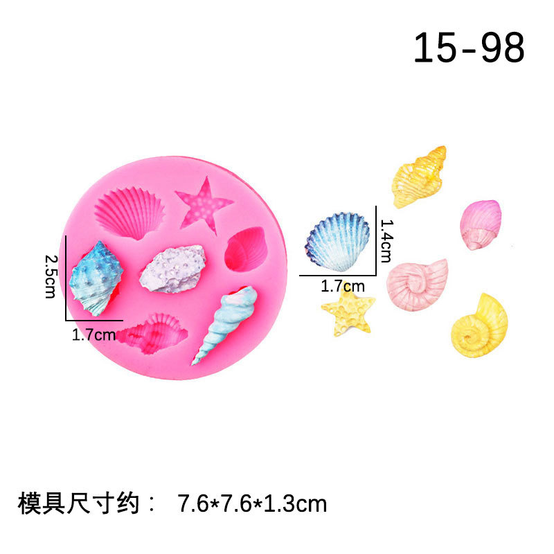 Estrella de mar Concha fondant molde de silicona DIY océano tema pastel decoración hecha a mano molde fondant de chocolate