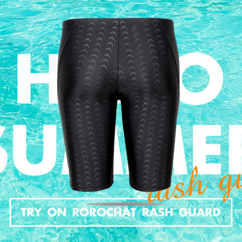 Imitation sharkskin men's swimming trunks boxer quick-drying professional wholesale hot spring five-quarter pants swimming cap set men's style